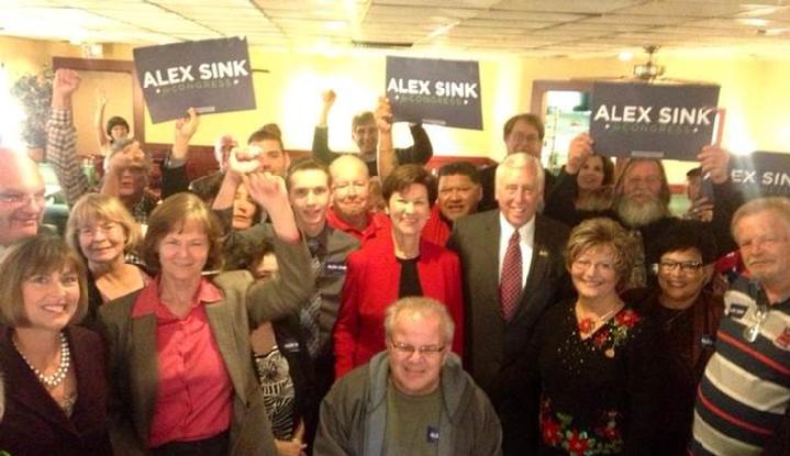 FLARA and UAW Member, Ray Davis, with Alex Sink, 13th District Congressional Candidate, Steny Hoyer, Minority Whip